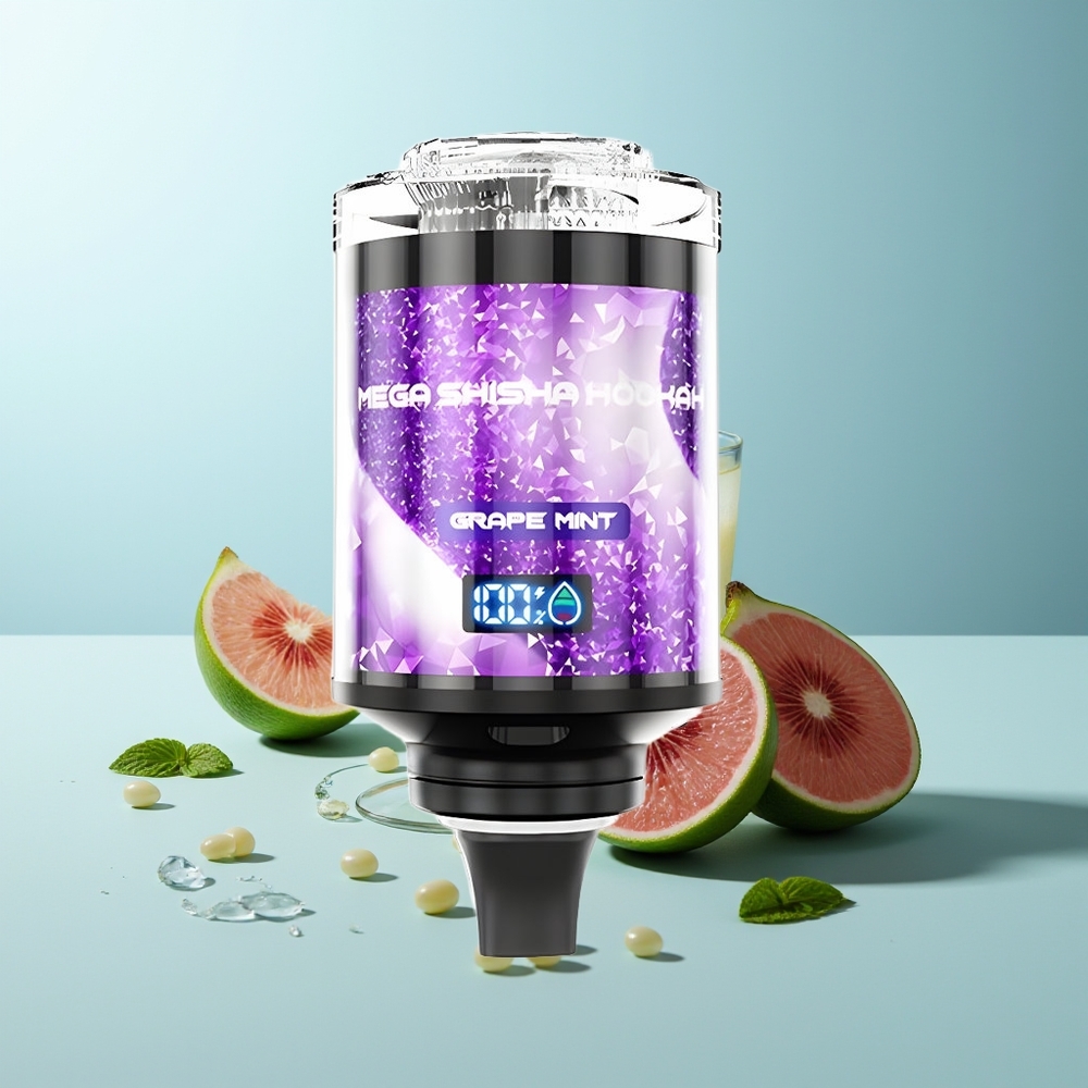 JNR Mega Shisha Hookah 100K Грозде Мента Десктоп Интерактивен Екран Регулируем Въздушен Поток