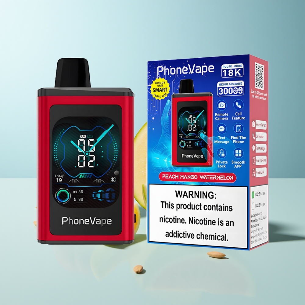 JNR PhoneVape 30000 пуфове Едноразово Вейп Праскова Манго Диня с 850mAh Type-C Батерия Turbo Mode