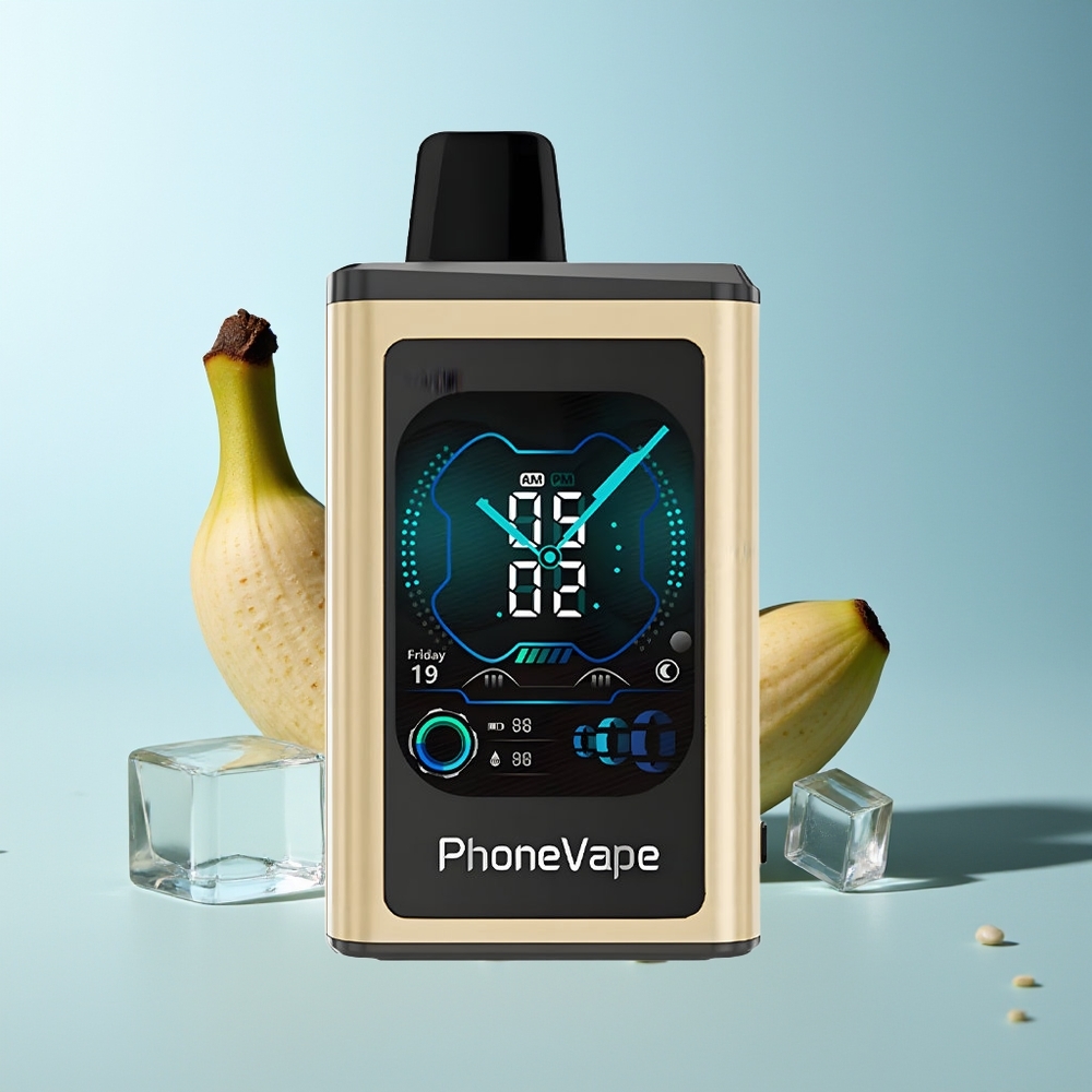 JNR PhoneVape 30000 пуфове Диспоузебъл Вейп Банан Лед Rechargeable Turbo Adjustable Airflow App Controlled