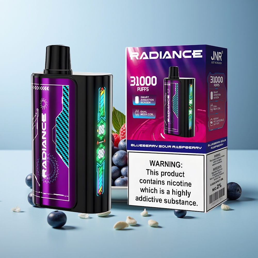 JNR Radiance 31000 Пуфове Диспосабул Вейп Боровинково-Кисела Малина 28мл Dual Mesh Coil 950mAh Type-C