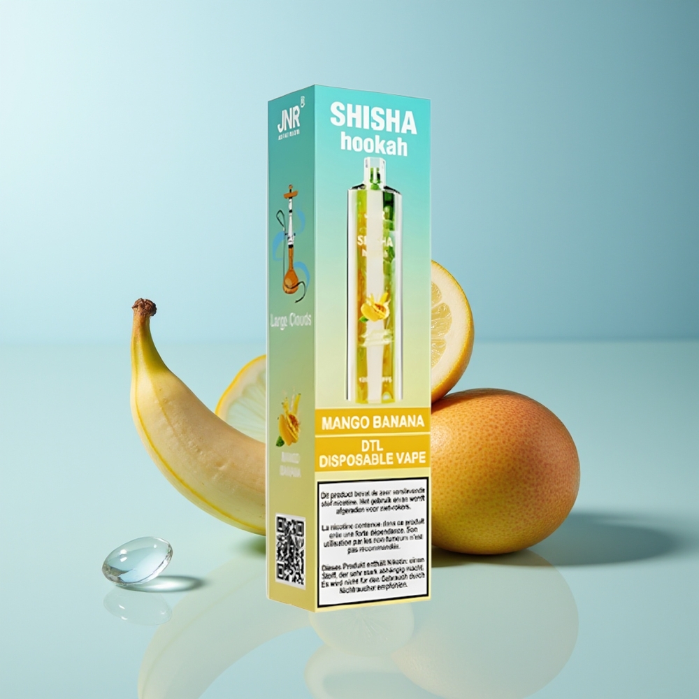 JNR Shisha Hookah 12000 Пуфа Дисапозебъл Вейп Манго Банан 750mAh 24ml 0.6 Ohm Mesh Coil Type-C