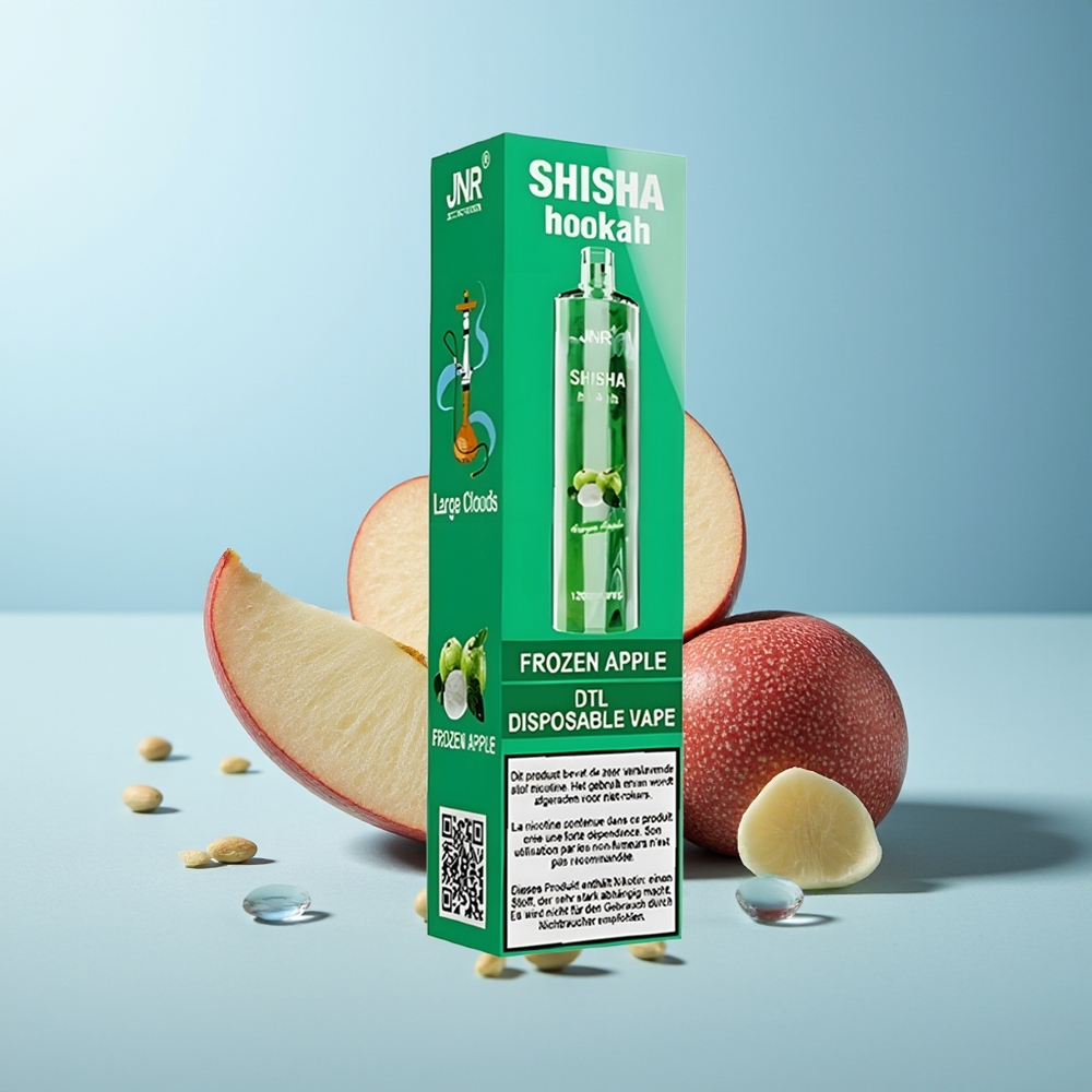 JNR Shisha Hookah 12000 Puffs Замръзнала Ябълка 750mAh 24ml 0.6 Ohm Mesh Type-C