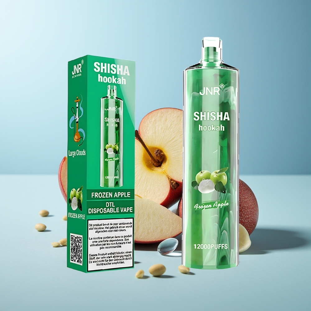JNR Shisha Hookah 12000 Puffs Замръзнала Ябълка 750mAh 24ml 0.6 Ohm Mesh Type-C
