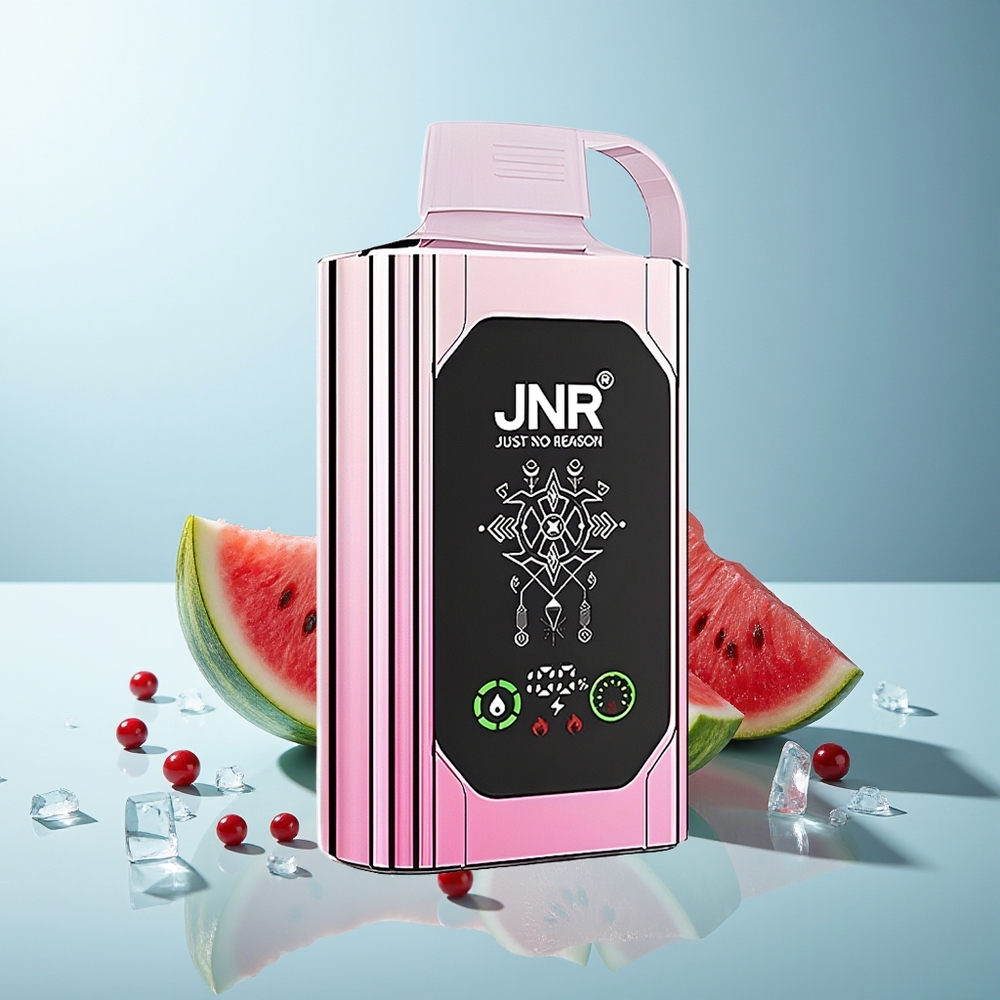 JNR Shisha Hookah Box 20500 пуфове Череша Диня Freeze HD Display 1000mAh 25ml Dual Mesh Coil Dual Core