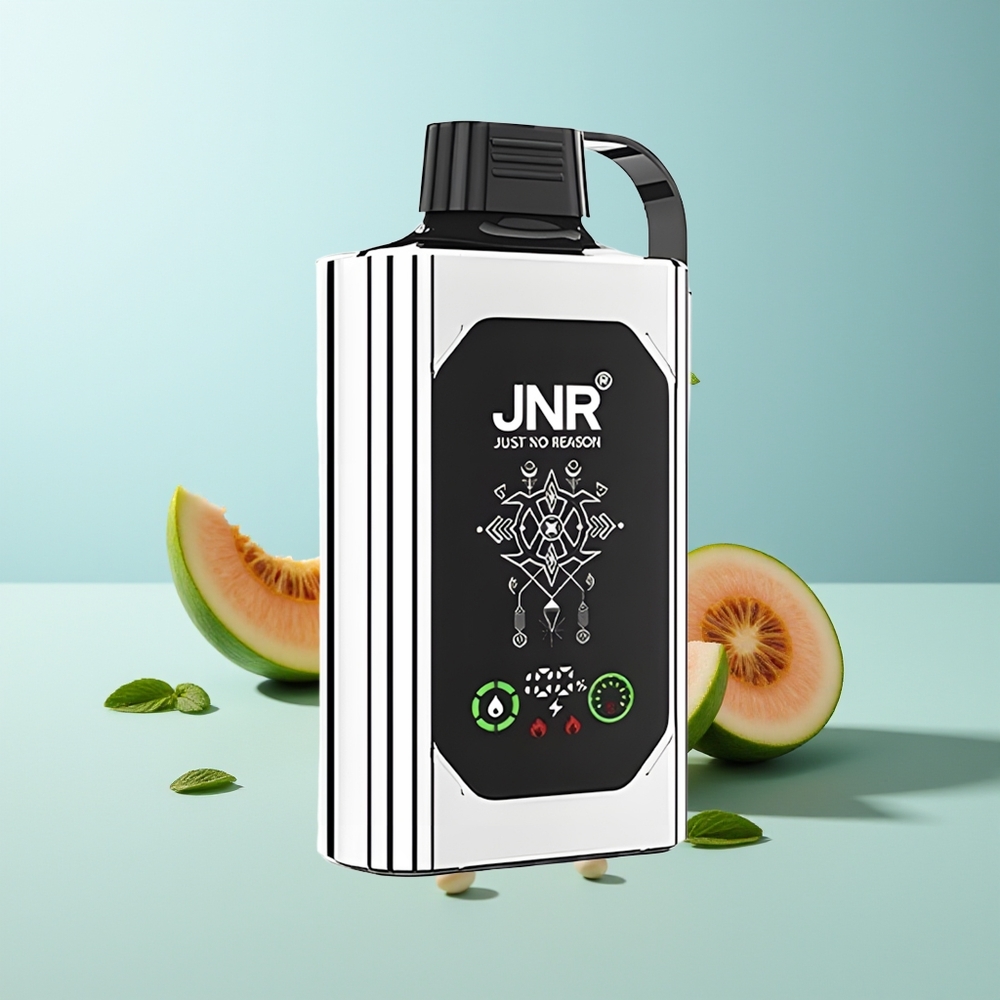 JNR Shisha Hookah Box 20500 Пуфове Двойна Пъпеш Мента HD Дисплей 1000mAh 25ml Dual Mesh Coil Type-C 0%2%5%