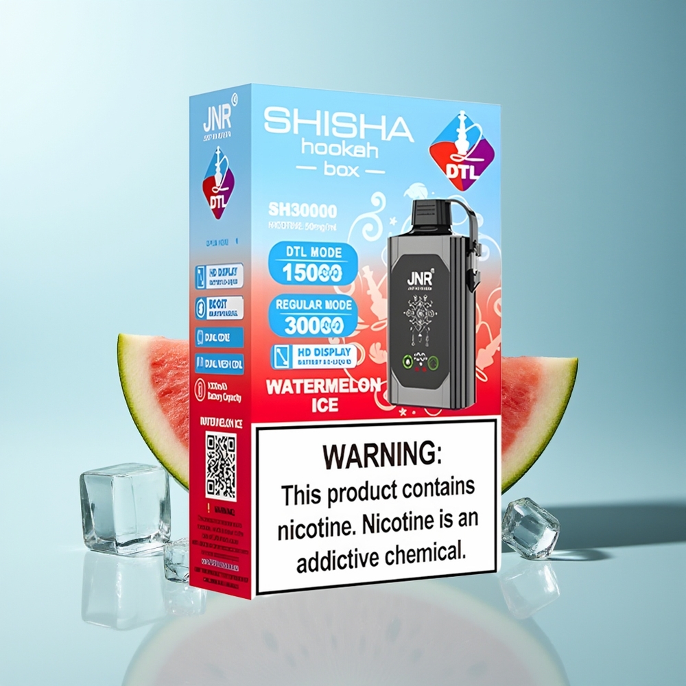 JNR Shisha Hookah Box 20500 Пуфове Динена Лед HD Display 1000mAh 25ml Dual Mesh Coil Dual Core
