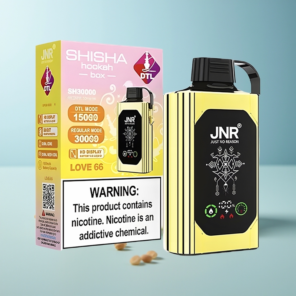 JNR Shisha Hookah Box 20500 Puffs Любов 66 HD Display 1000mAh 25ml Dual Mesh Coil