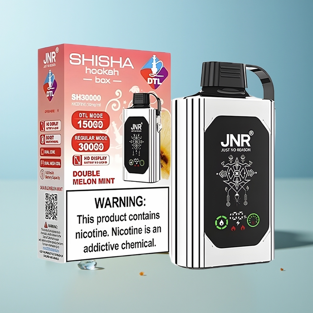 JNR Shisha Hookah Box 20500 Puffs Двойна Ябълка HD Display 1000mAh 25ml Dual Mesh Coil Type-C