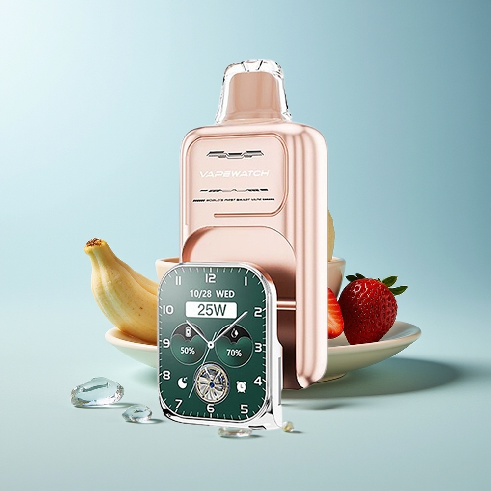 JNR VapeWatch 30000 Пуфа Двойна Мрежова Намотка с 19mL e-течност и 1000mAh батерия Ягода-Банан