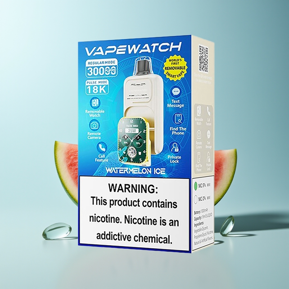 JNR VapeWatch 30000 Вдишвания Диспозaбл Вейп Динена Лед 1000mAh Батерия 19mL Течност 5% Никотин Dual Mesh Coil Type-C