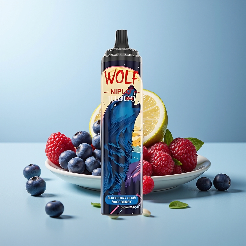 JNR Wolf Niplo 10000 Пуфсове Едноразово Вейп Боровинково-Кисела Малина 1.0 Ohm Mesh 650mAh 20ml Type-C