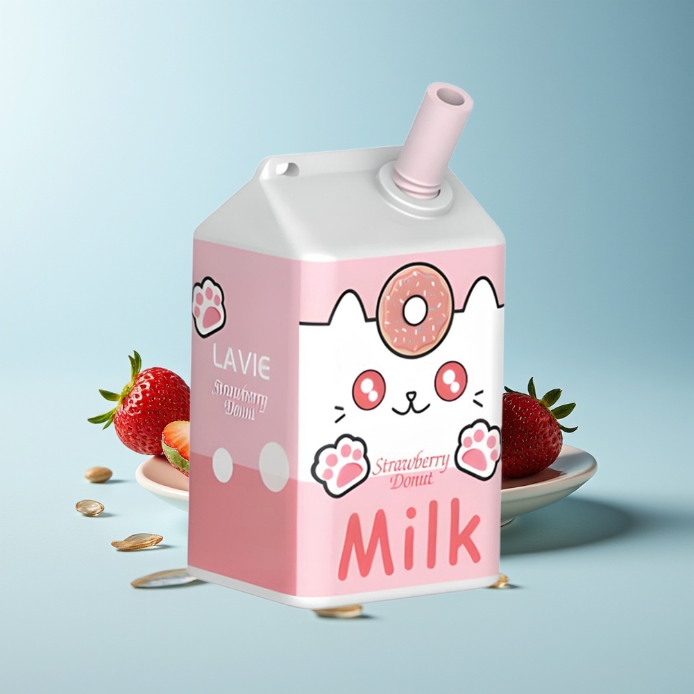 LAVIE Milk 7000 Пуфове Ягодова Поничка 0% Никотин 16ML Type C 600mAh