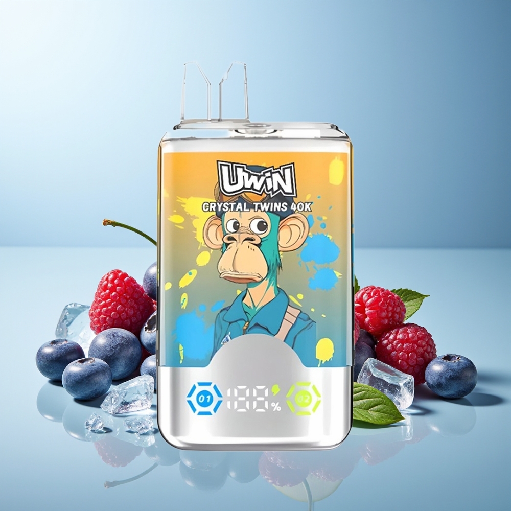 UWIN Crystal Twins 40000 Вкусове Боровинка Малина Вишня Лед 0.6 Ohm Mesh 850mAh Type-C 32ml