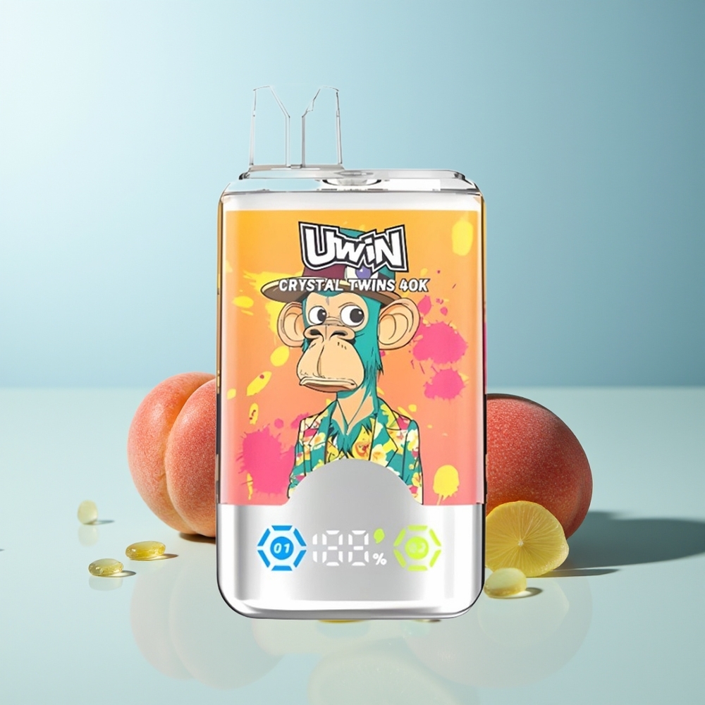 UWIN Crystal Twins 40000 Пуфове Прасква Манго Ананас Червен Бик 2 Вкуса 32мл 850mAh Type-C
