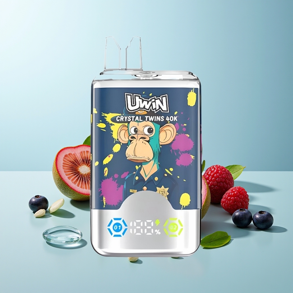 UWIN Crystal Twins 40000 Пуфовa Киви Пасънфрут Гуава Боровинка Малина 32мл 850мAh 0.6 Ohm Mesh Type-C
