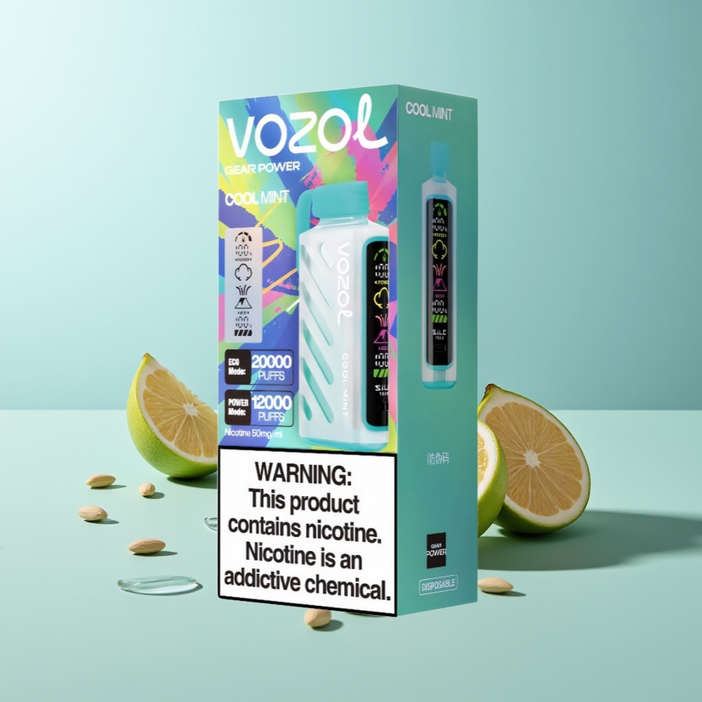 VOZOL Gear Power 20000 Пуфове Dual Mesh Cool Mint S.i.L.C. Tech 20mL 5%