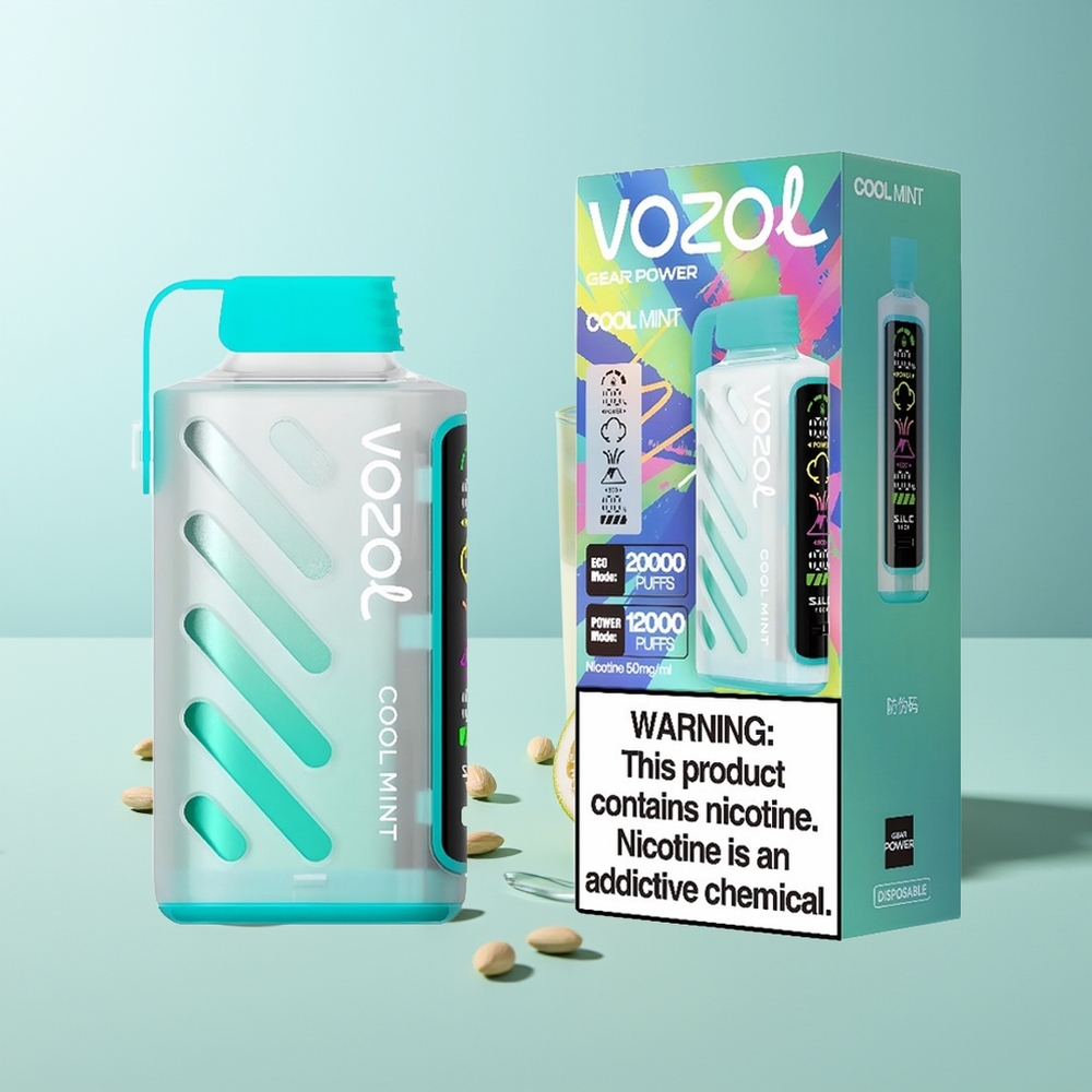 VOZOL Gear Power 20000 Пуфове Dual Mesh Cool Mint S.i.L.C. Tech 20mL 5%
