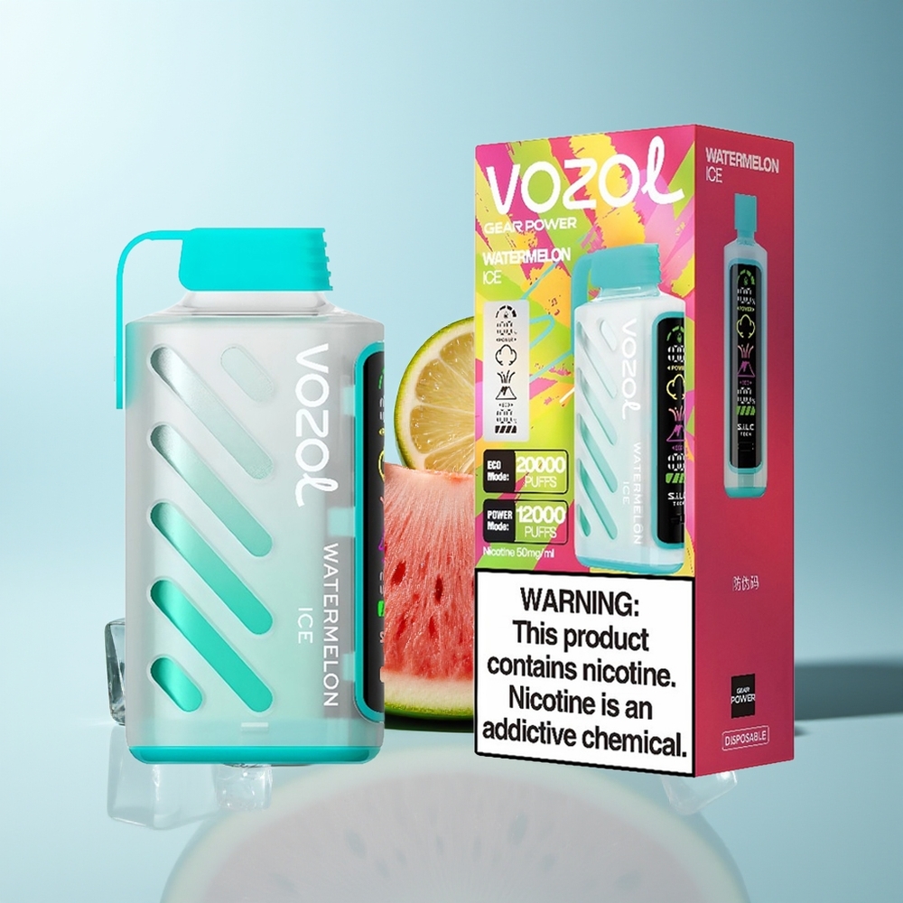 VOZOL Gear Power 20000 Puffs Динена Лед S.i.L.C. Tech Dual Mesh Coil Full Screen Display 20mL 5% Nicotine