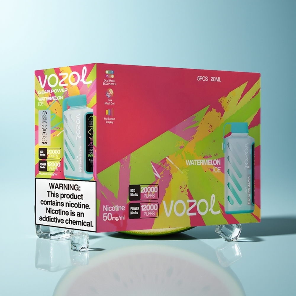 VOZOL Gear Power 20000 Puffs Динена Лед S.i.L.C. Tech Dual Mesh Coil Full Screen Display 20mL 5% Nicotine