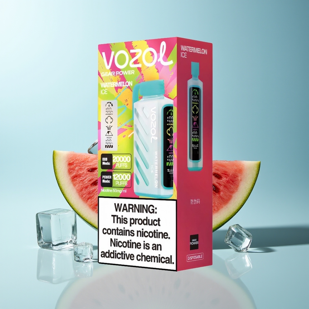 VOZOL Gear Power 20000 Puffs Динена Лед S.i.L.C. Tech Dual Mesh Coil Full Screen Display 20mL 5% Nicotine