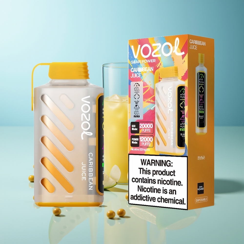 VOZOL Gear Power 20000 Пуфове S.i.L.C. Tech Dual Mesh Карибски Сок 20mL 5% Никотин Full Screen Display
