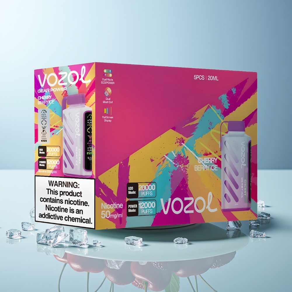 VOZOL Gear Power 20000 Вдишвания Череша-Боровинка Лед S.i.L.C. Tech Dual Mesh Coil 20mL 50mg