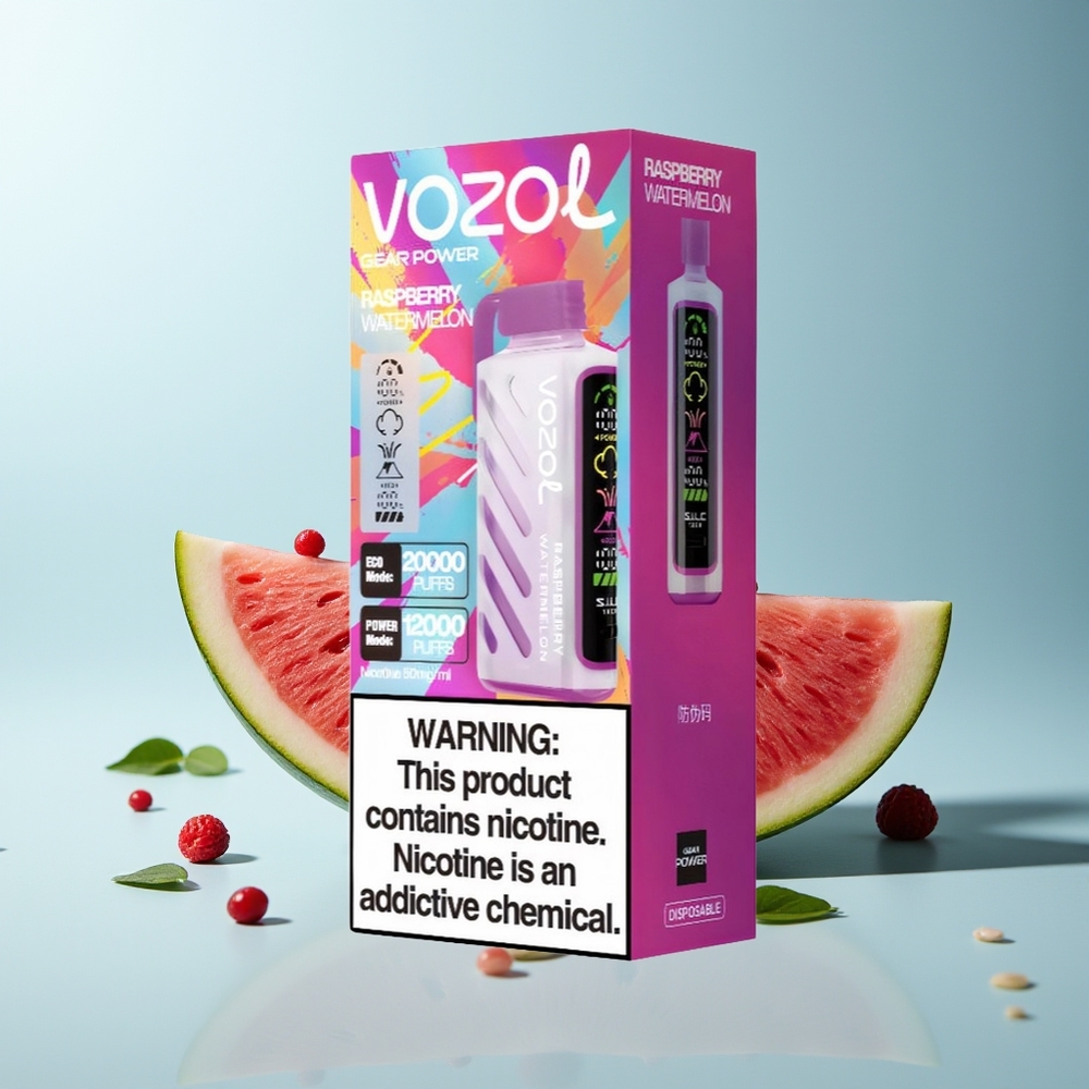 VOZOL Gear Power 20000 Вдишвания Малина Диня S.i.L.C. Tech Dual Mesh Coil 20mL 5%