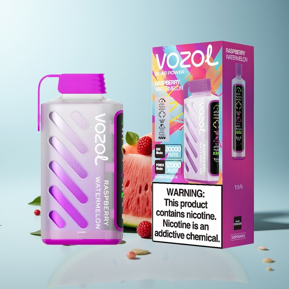 VOZOL Gear Power 20000 Вдишвания Малина Диня S.i.L.C. Tech Dual Mesh Coil 20mL 5%