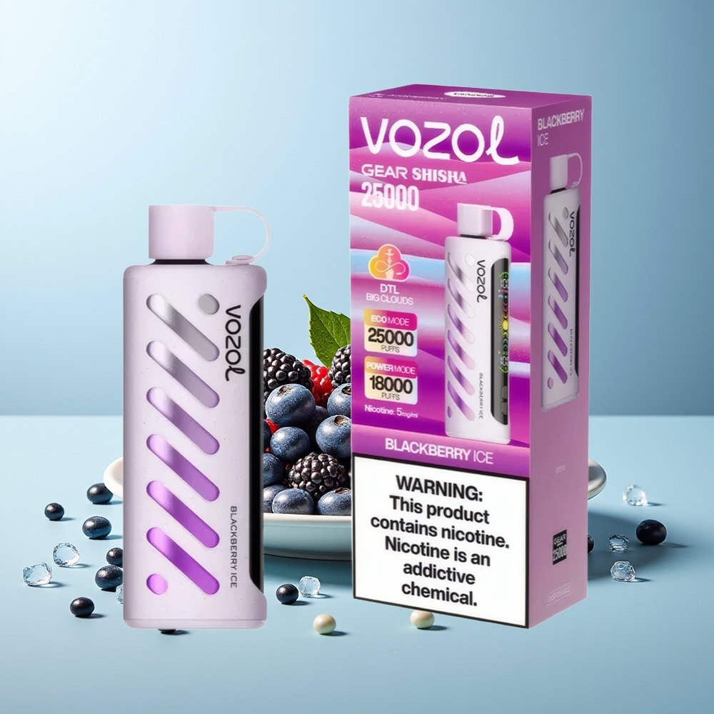 VOZOL Gear Shisha 25000 Пуфа Шиша Боровинков Лед 1000mAh 5mg/ml Dual Mesh S.i.L.C Tech