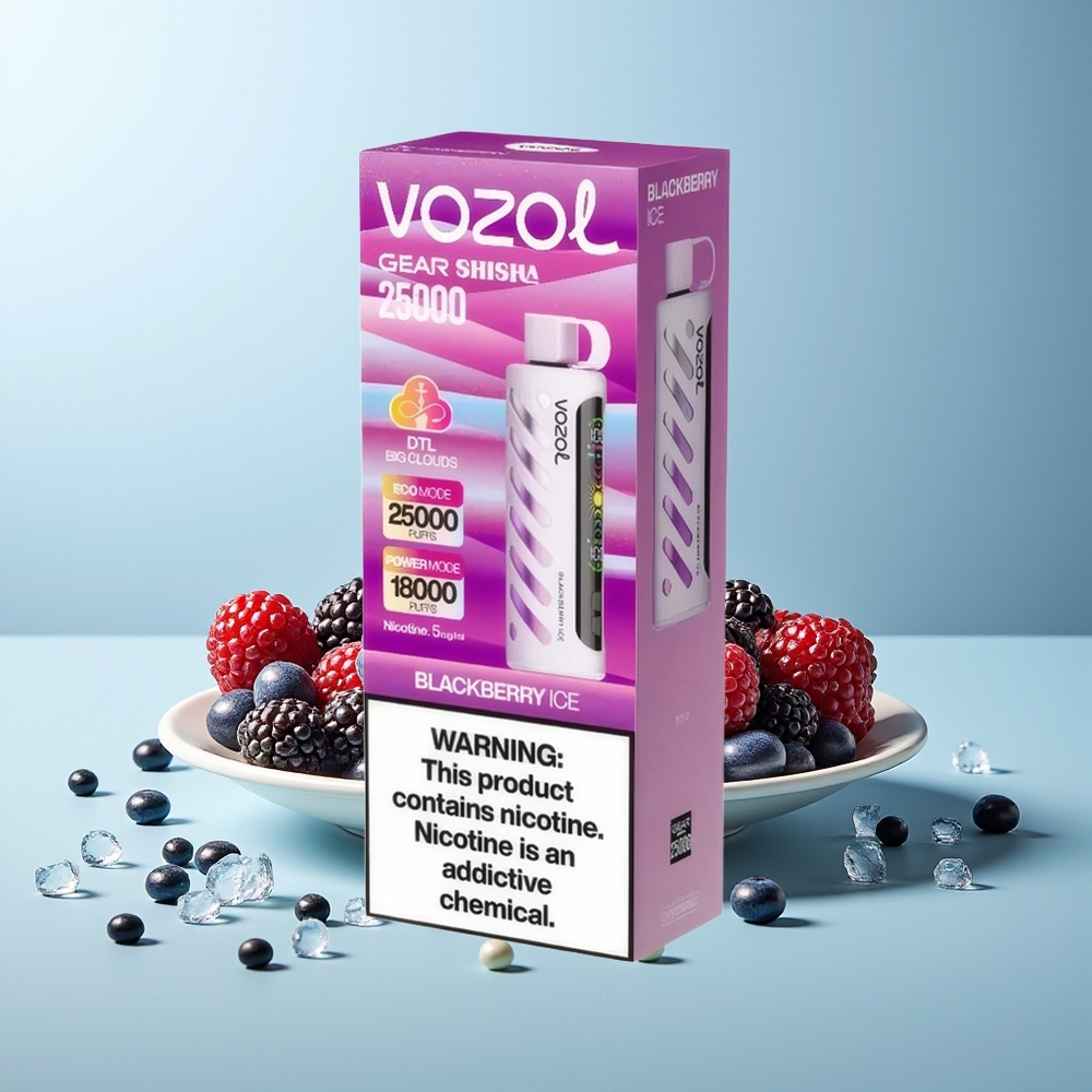 VOZOL Gear Shisha 25000 Пуфа Шиша Боровинков Лед 1000mAh 5mg/ml Dual Mesh S.i.L.C Tech