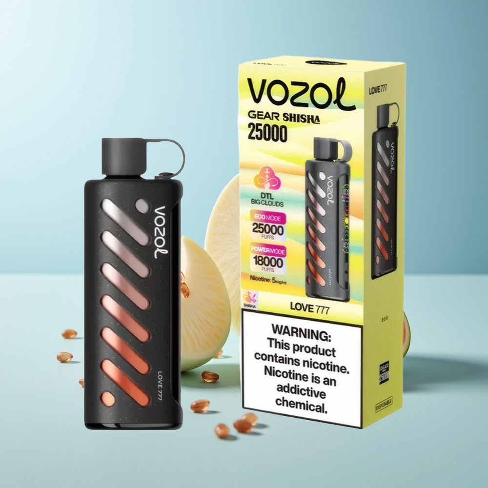 VOZOL Gear Shisha 25000 Пуфове Шиша Любов 777 30 Вкуса Dual Mesh Dual Modes 1000mAh 5mg/ml S.i.L.C Tech