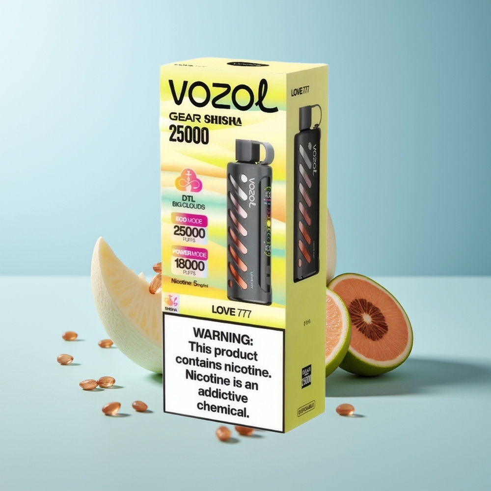 VOZOL Gear Shisha 25000 Пуфове Шиша Любов 777 30 Вкуса Dual Mesh Dual Modes 1000mAh 5mg/ml S.i.L.C Tech