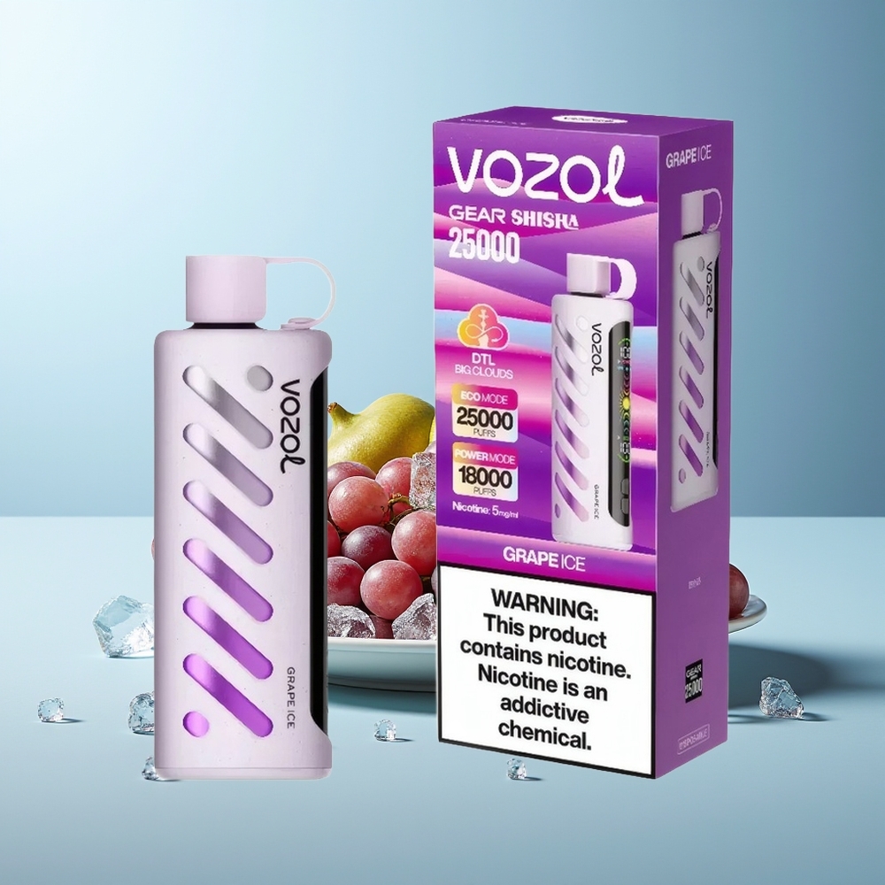 VOZOL Gear Shisha 25000 Пуфове Гроздов Лед S.i.L.C Tech Dual Mesh 1000mAh 5mg/ml