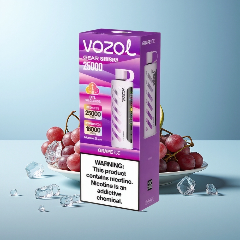 VOZOL Gear Shisha 25000 Пуфове Гроздов Лед S.i.L.C Tech Dual Mesh 1000mAh 5mg/ml
