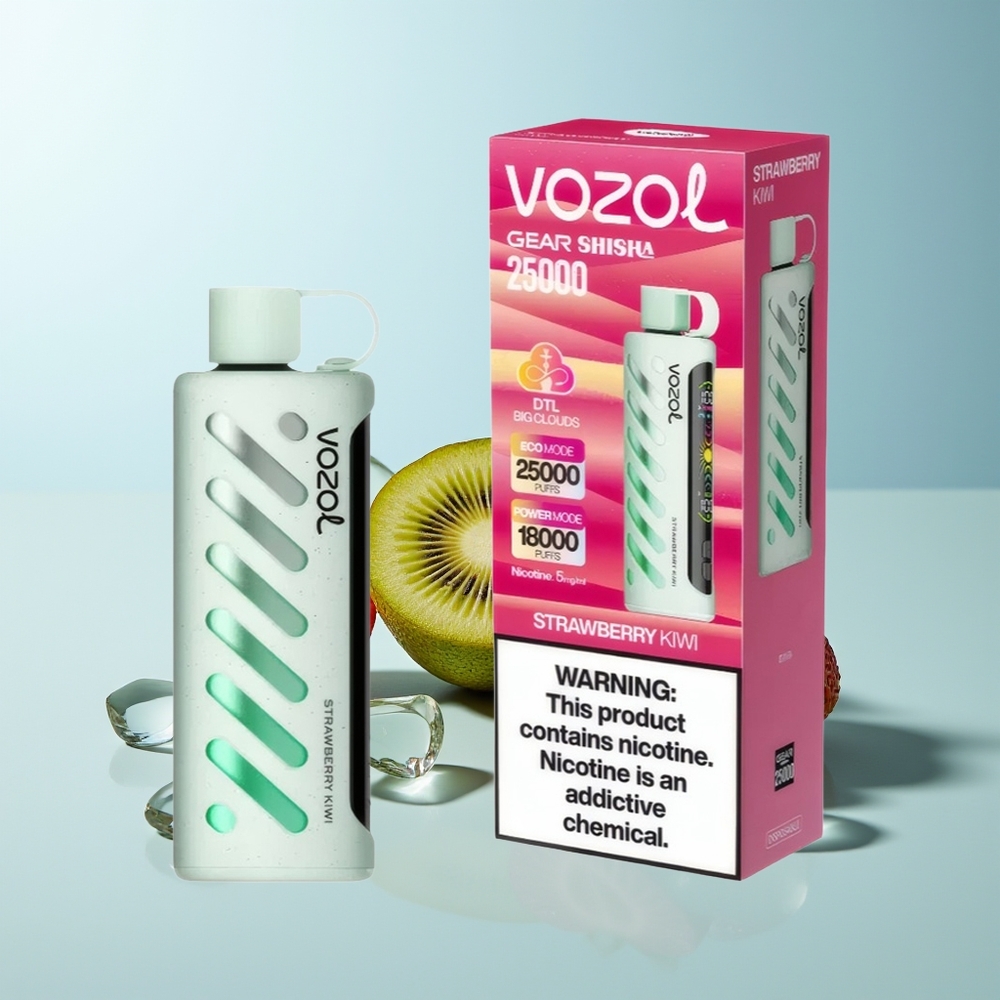 VOZOL Gear Shisha 25000 Пуфове Ягода Киви S.i.L.C Tech Dual Mesh 1000mAh 5mg/ml