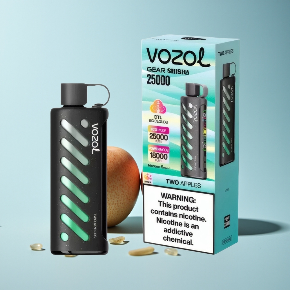 VOZOL Gear Shisha 25000 Пуфа Две Ябълки S.i.L.C Tech Dual Mesh 1000mAh 5mg/ml