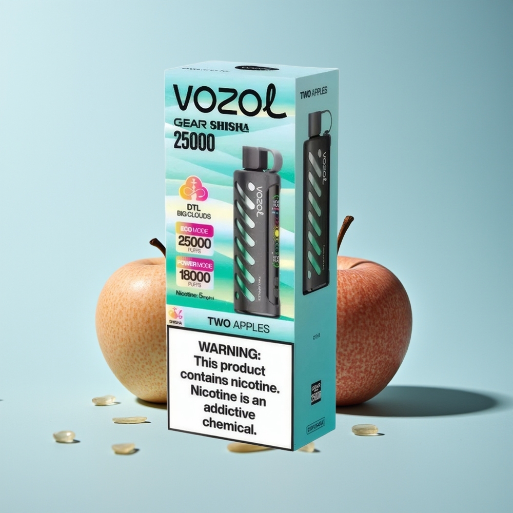 VOZOL Gear Shisha 25000 Пуфа Две Ябълки S.i.L.C Tech Dual Mesh 1000mAh 5mg/ml