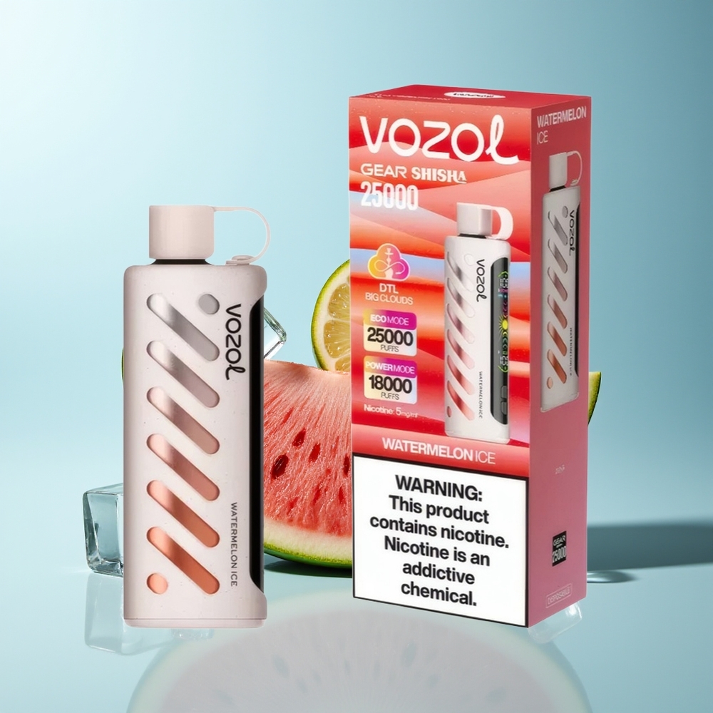 VOZOL Gear Shisha 25000 Пуфса Шиша Диня Лед S.i.L.C Tech Dual Mesh 1000mAh 5mg/ml