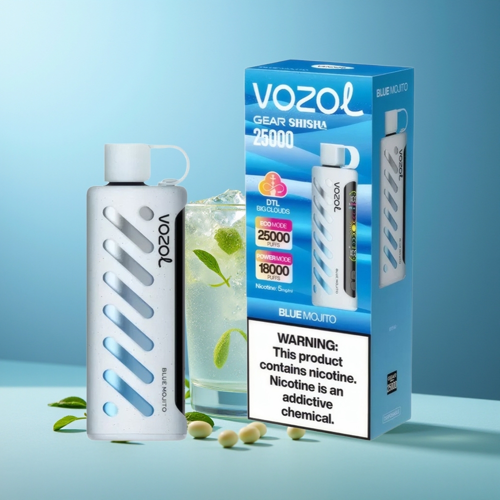 VOZOL Gear Shisha 25000 Пуфове Син Мохито Shisha Dual Mesh 1000mAh 5mg/ml S.i.L.C Tech