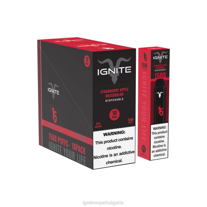 IGNITE V15 писалка за вейп 10 пакета ягода ябълка диня 6F82104 | Ignite Vape Reviews