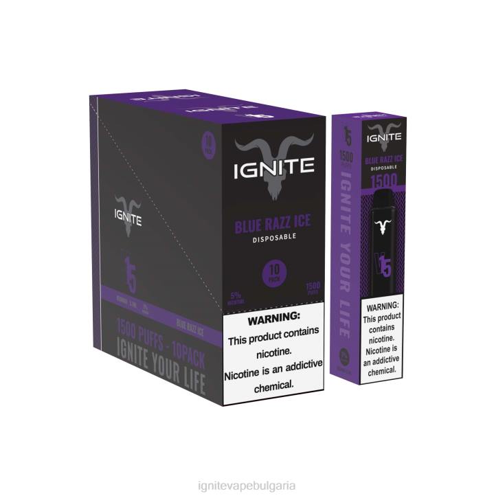 IGNITE V15 писалка за вейп 10 пакета син раз лед 6F8296 | Ignite Vape Flavors
