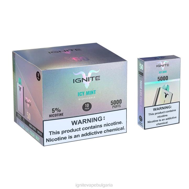 IGNITE V50 писалка за вейп 10 пакета ледена мента 6F82146 | Ignite Vape Flavors